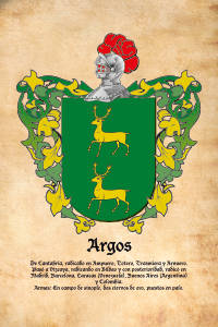 Escudo heráldico del apellido ARGOS