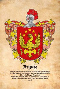 Escudo heráldico del apellido ARGUIZ