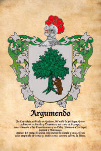 Escudo heráldico del apellido Argumendo