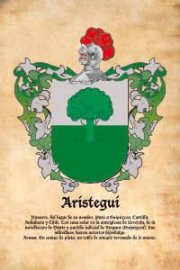 Escudo heráldico del apellido ARISTEGUI