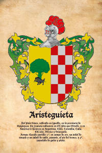 Escudo heráldico del apellido ARISTEGUIETA