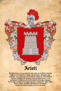 Escudo heráldico del apellido ARISTI