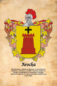 Escudo heráldico del apellido AROCHA