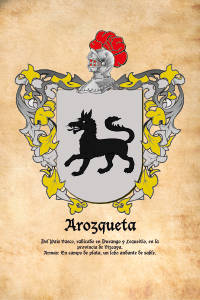 Escudo heráldico del apellido AROZQUETA