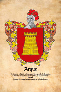 Escudo heráldico del apellido ARQUE
