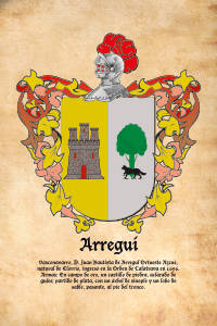 Escudo heráldico del apellido ARREGUI
