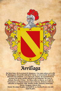 Escudo heráldico del apellido ARRILLAGA