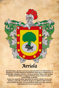 Escudo heráldico del apellido ARRIOLA