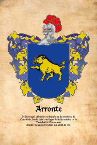 Escudo heráldico del apellido ARRONTE