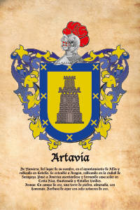Escudo heráldico del apellido ARTAVIA