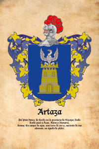 Escudo heráldico del apellido ARTAZA