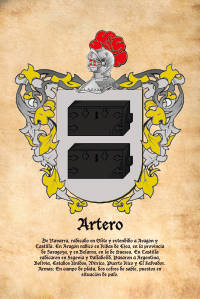 Escudo heráldico del apellido ARTERO