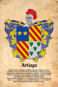Escudo heráldico del apellido ARTIAGA
