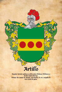 Escudo heráldico del apellido ARTILLO