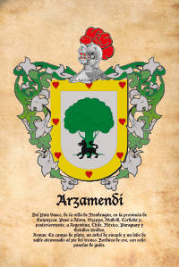 Escudo heráldico del apellido ARZAMENDI