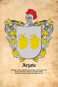 Escudo heráldico del apellido ARZATE