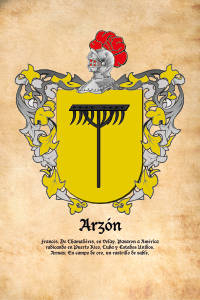 Escudo heráldico del apellido ARZÓN
