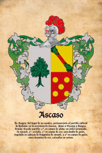 Escudo heráldico del apellido ASCASO