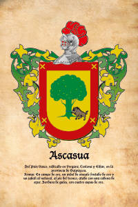 Escudo heráldico del apellido ASCASUA