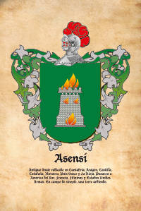 Escudo heráldico del apellido ASENSI