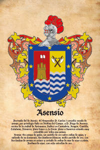 Escudo heráldico del apellido ASENSIO