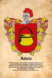 Escudo heráldico del apellido ASTETE