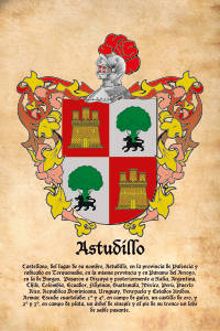 Escudo heráldico del apellido ASTUDILLO