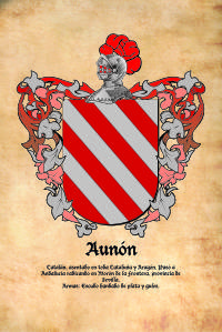 Escudo heráldico del apellido AUNON