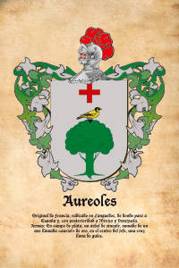 Escudo heráldico del apellido AUREOLES