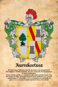 Escudo heráldico del apellido AURREKOETXEA