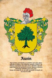 Escudo heráldico del apellido AUSIN