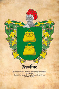 Escudo heráldico del apellido AVELINO
