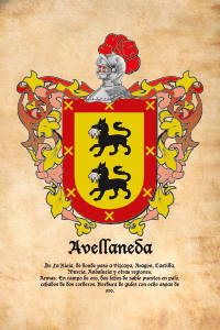 Escudo heráldico del apellido AVELLANEDA
