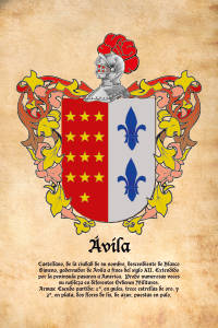 Escudo heráldico del apellido AVILA