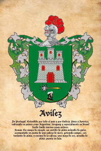 Escudo heráldico del apellido AVILEZ