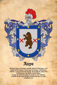 Escudo heráldico del apellido AXPE