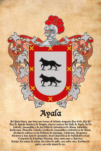 Escudo heráldico del apellido AYALA
