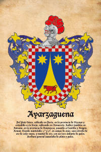 Escudo heráldico del apellido Ayarzaguena