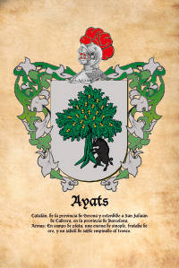 Escudo heráldico del apellido Ayats