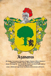 Escudo heráldico del apellido AZANARES
