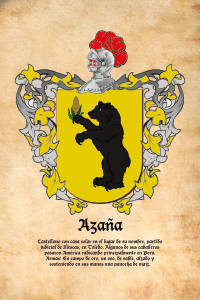Escudo heráldico del apellido AZAÑA