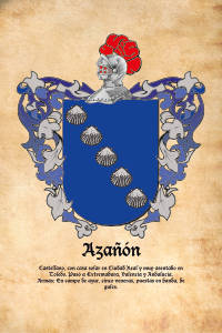 Escudo heráldico del apellido AZAÑÓN