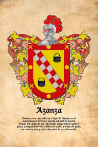Escudo heráldico del apellido AZANZA