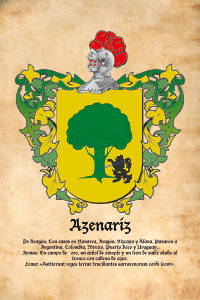Escudo heráldico del apellido AZENARIZ