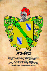 Escudo heráldico del apellido AZTOBIZA
