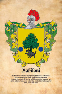 Escudo heráldico del apellido BABILONI