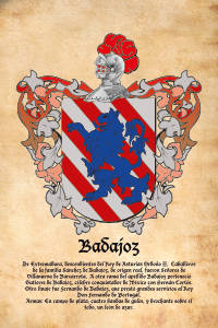 Escudo heráldico del apellido BADAJOZ