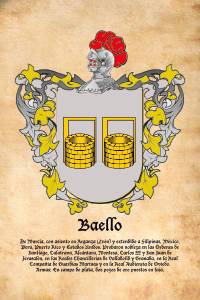 Escudo heráldico del apellido BAELLO