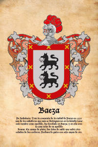 Escudo heráldico del apellido BAEZA