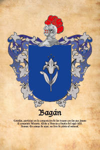 Escudo heráldico del apellido BAGAN